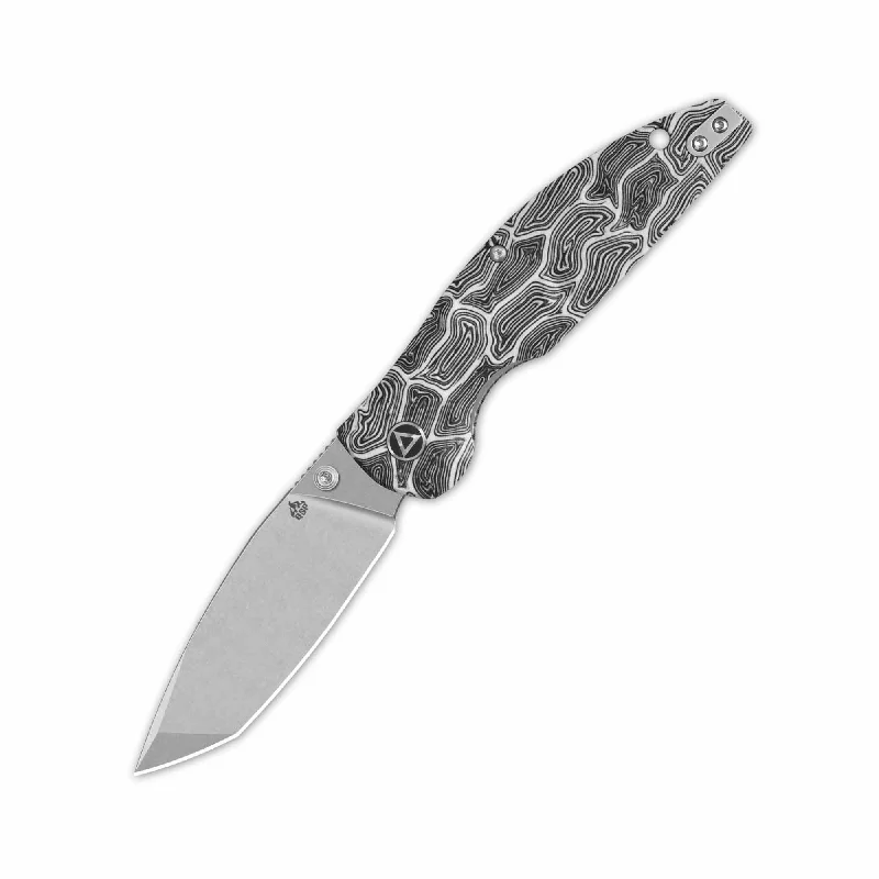 Quick-setup tarp shelter-QSP Turtle Punk Pocket Knife 14C28N Blade Black/White G10 Handle