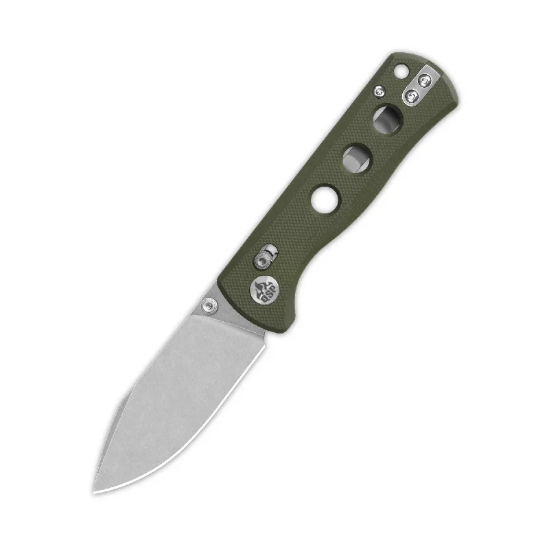 Insulated camping mug-QSP Canary Glyde Lock Pocket Knife 14C28N Blade Olive Green G10 Handle