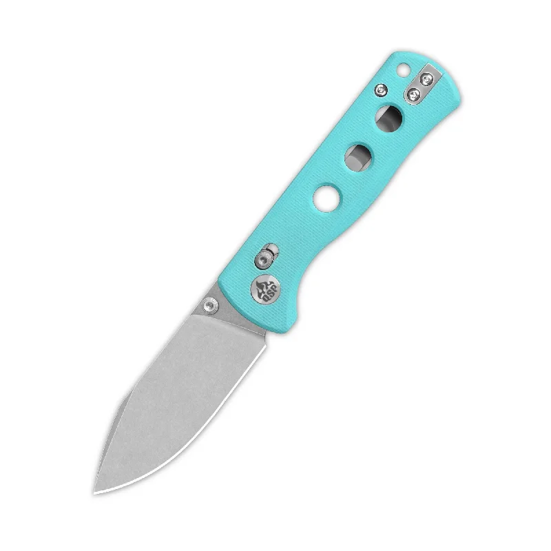 Padded hiking gloves-QSP Canary Glyde Lock Pocket Knife 14C28N Blade Tiffany Blue G10 Handle