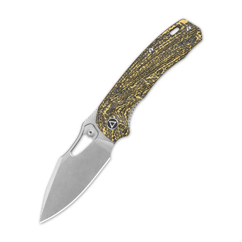 Non-stick hiking pot-QSP Hornbill Pocket knife S35VN blade Golden CF handle