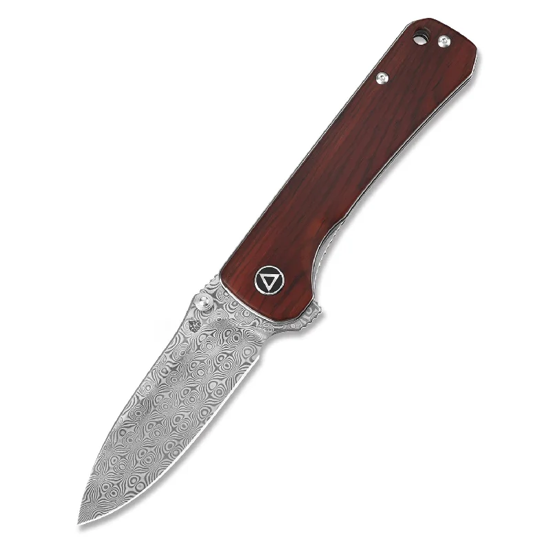 Collapsible hiking flask-QSP Hawk Liner Lock Pocket Knife Laminated Damascus/S35VN Blade with Cocobolo Handles