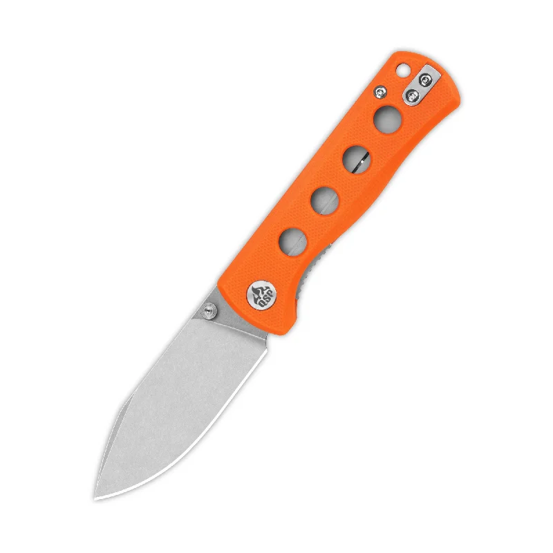 Weatherproof hiking bag-QSP Canary Folder Liner Lock Pocket Knife 14C28N Blade Orange G10 Handle