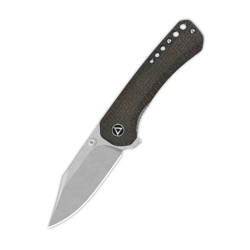 Compact survival hiking kit-QSP Kestrel Pocket knife 14C28N blade Dark Brown Micarta handle