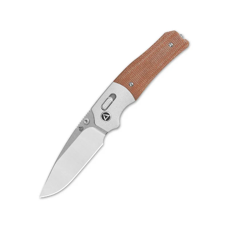 Compact emergency kit hiking-QSP Vault Glyde Lock Pocket Knife 14C28N Blade Tan Micarta Handle