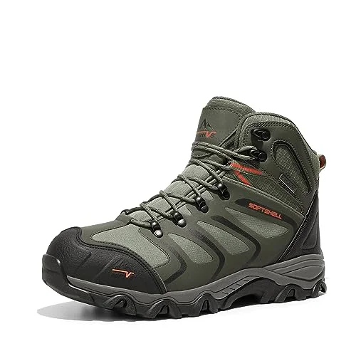 Non-slip camping mat-NORTIV 8 Men's Ankle High Waterproof Hiking Boots Outdoor Lightweight Shoes Trekking Trails Armadillo,Size 10.5,ALL BLACK-SUEDE,160448_M-W