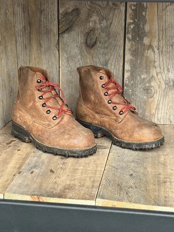 UV-protective hiking hat-Vintage Minerva Swiss Leather Work Boots