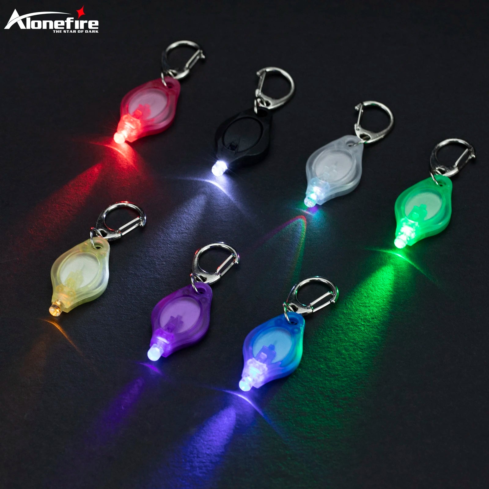 Adjustable camping harness-Mini LED Keychain light Multicolored Cool Rainbow White Red Yellow Green Blue Purple Key chain lamp Portable backup stairs Torch