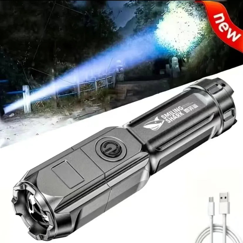 Lightweight camping kettle-Powerful LED Flashlight Rechargeable USB 18650 Waterproof Zoom Fishing Hunting 100000 Lumens Tactical Flashlight LED Flashlight