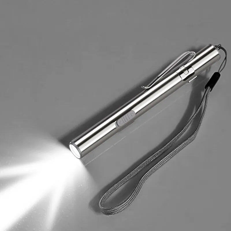 Non-stick camping skillet-Mini Portable Medical Handy LED Pen Light Flashlight USB Rechargeable Dentist Nurse Torch with Stainless Steel Clip