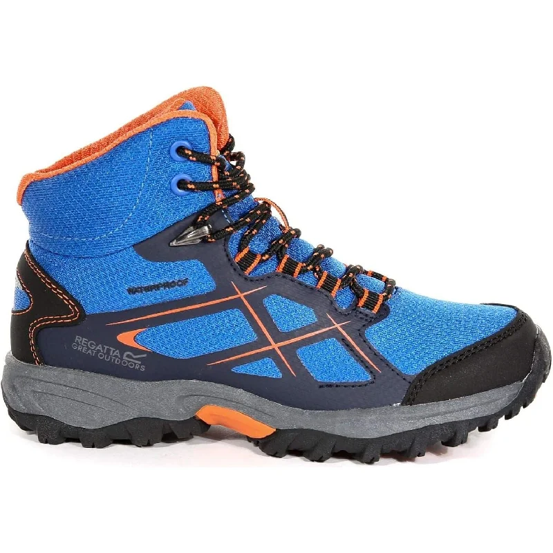 Solar-powered hiking charger-Regatta Kota Mid Junior Waterproof Walking Boots - Blue