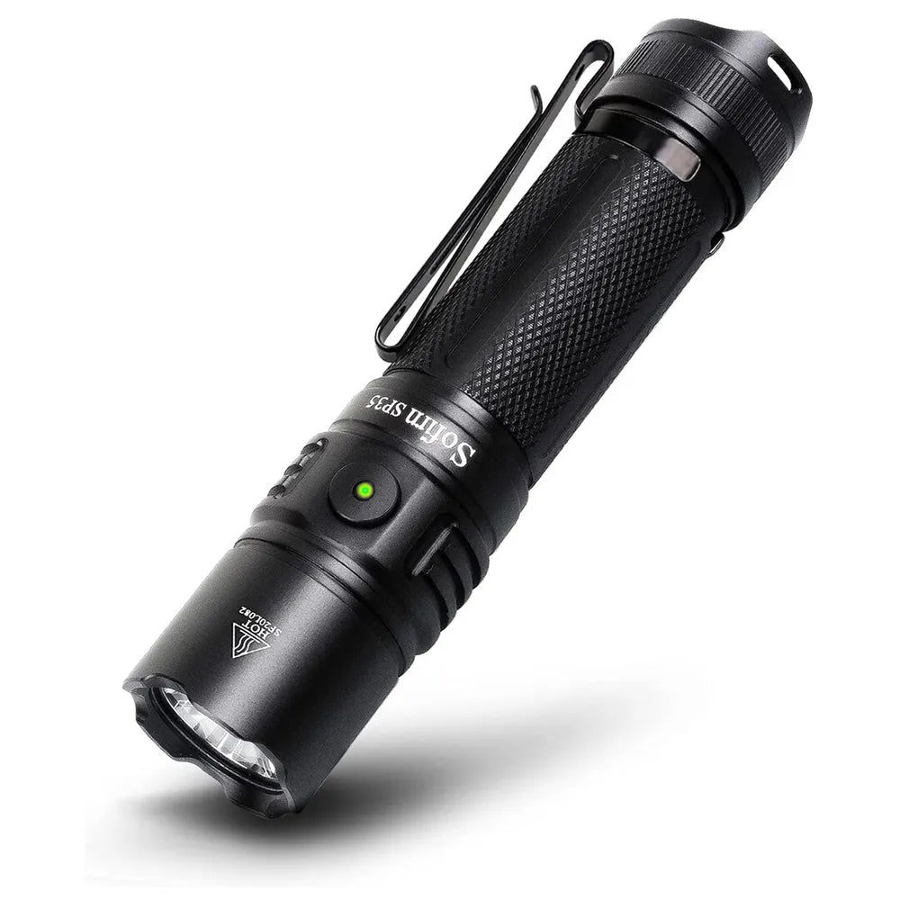 Insulated water canister camping-Sofirn SP35 Rechargeable LED Flashlight 21700 Type C 2A SST40 2200lm Torch 2 Groups with Ramping Power Indicator Update ATR