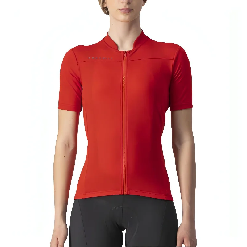 Rechargeable camping light-Castelli Anima 3 Short Sleeve Womens Cycling Jersey - Red