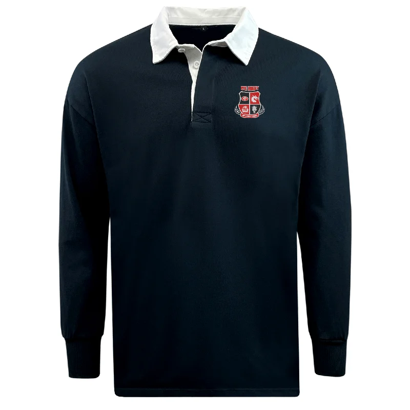 Compact emergency hiking kit-Rye High School 10 Year Classic Long Sleeve Solid Rugby Jersey