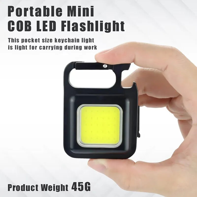 Anti-bug hiking headnet-Multifunction Mini COB Keychain Light USB Rechargeable Emergency Lamps Magnetic Repair Work Outdoor Camping Flashlight