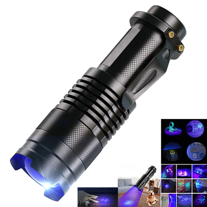 Insulated camping mug-UV LED Flashlight Portable Blacklight 395nm Wavelength Violet Light Pet Urine Scorpion Feminine Hygiene Detector Torch