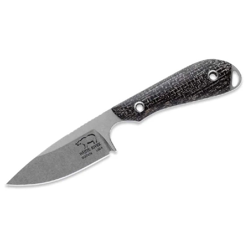 Quick-dry hiking pants-White River Black Burlap Micart Handles Caper Fixed Blade Knife - M1-BBL