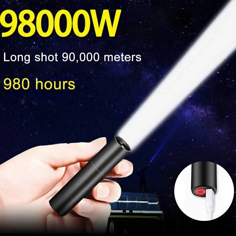 Rechargeable hiking GPS-Mini Telescopic Zoom Flashlight 3 Light Mode Torch USB Rechargable Waterproof Powerful Flashlights Outdoor Portable Torch Lamp