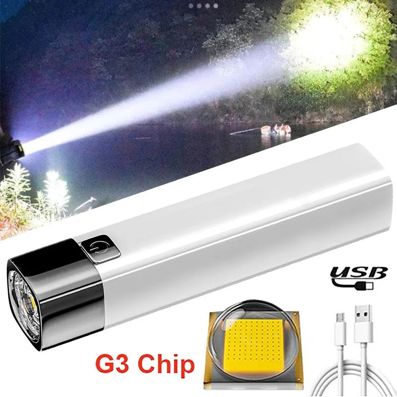 Compact emergency hiking kit-Mini Portable Super Bright LED Flashlight Household Long Range Outdoor Waterproof Lighting Strong Light Small White Flash Light