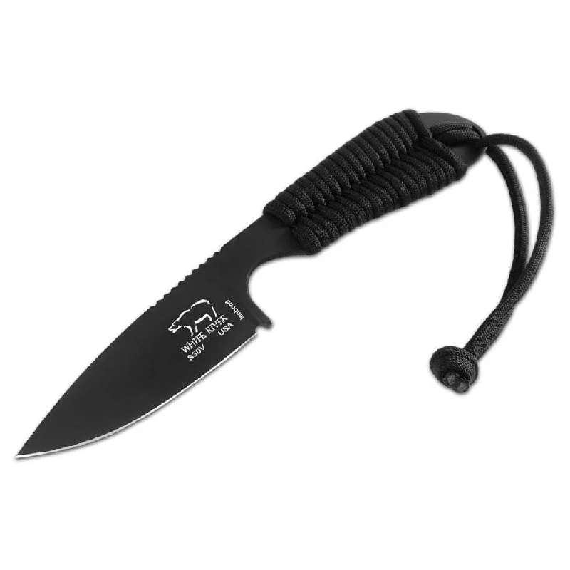 Quick-release hiking belt-White River Black Drab Paracord Handle Backpacker Ionbond Blade Hunting Knife - WRBP-PBL-CBI