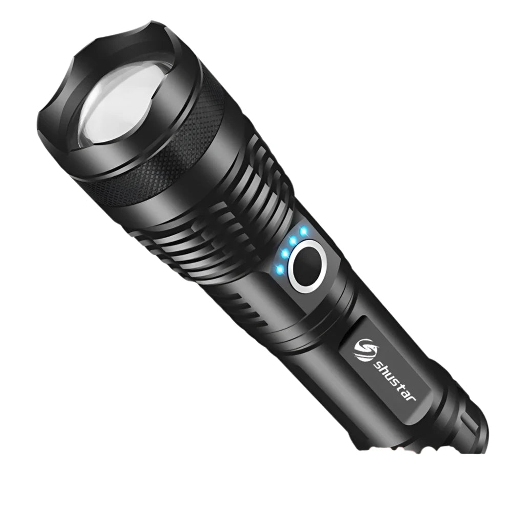 Heavy-duty tent footprint-High Power LED Flashlight Camping Torch With 4 Core P50 Lamp Bead Zoomable 5 Lighting Modes Use of High Strength Aluminum Alloy