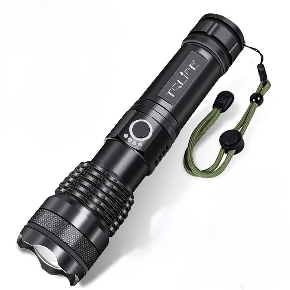 Heavy-duty tent footprint-xhp50 most powerful LED Flashlight usb Rechargeable Zoom led torch Best Camping, Outdoor & Emergency use