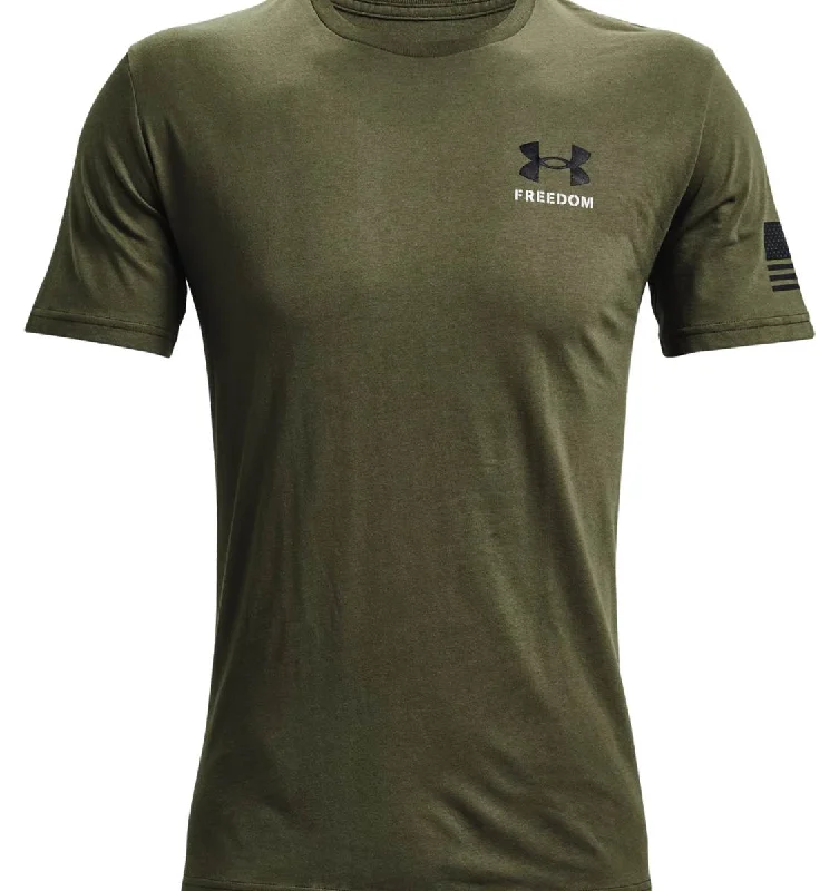 Durable camping shorts-Under Armour Men's UA Freedom Banner Short Sleeve T-Shirt