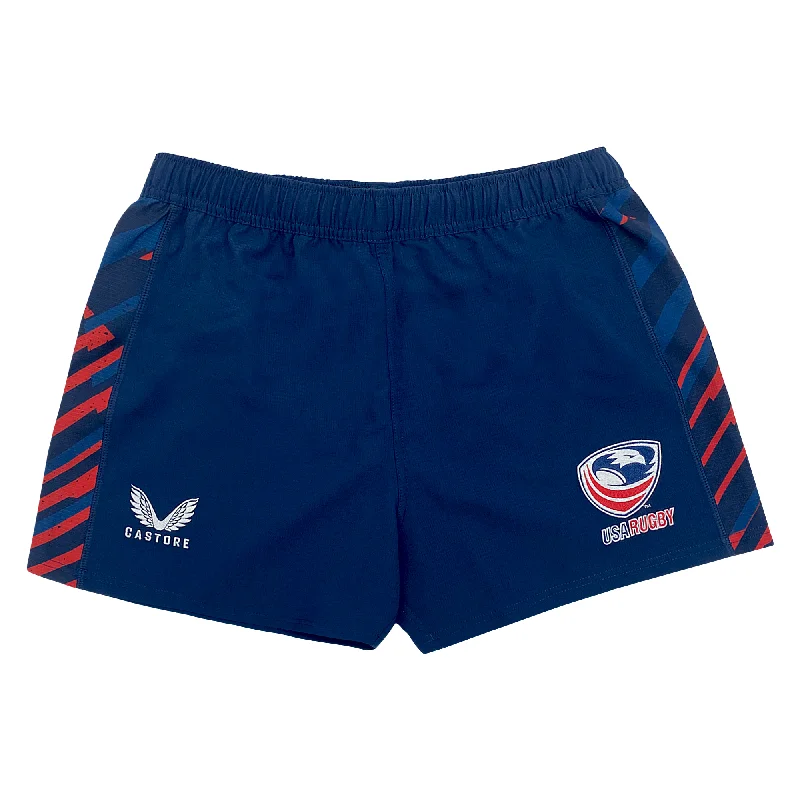 Durable trekking boots-Women's USA Rugby Pro Home Shorts by Castore