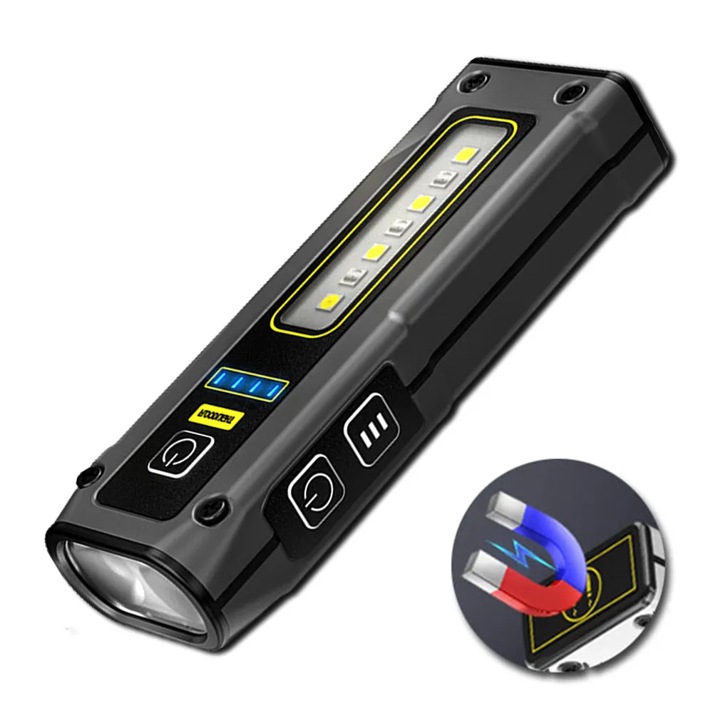 Non-slip camping mat-Mini Dual Light Source Flashlight TYPE-C Fast Charging Multi-function Working Torch with Magnet