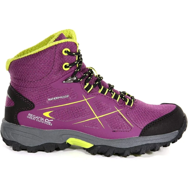 Rechargeable trail light-Regatta Kota Mid Junior Waterproof Walking Boots - Purple