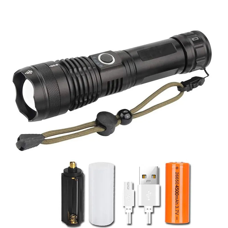 Portable camping grill-Powerful XHP70 LED Flashlight 5 Modes USB Rechargeable Zoom Torch Lantern 26650 Battery Camping Outdoor Emergency Light