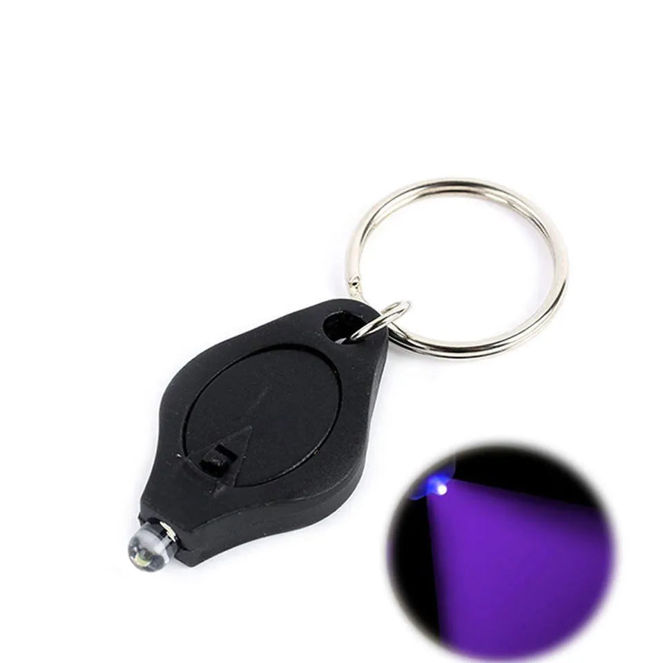 Compact first aid trekking-1pcs 5pcs 10pcs 365/395NM Mini Keychain LED Flashlight Promotion Gifts Torch Lamp Key Ring Light Torch Black Light Ultraviolet