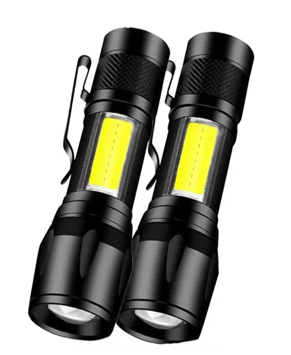 UV-protective hiking scarf-Mini Rechargeable LED Flashlight COB+XPE Portable Torch Camping Lantern Zoomable Focus Light Tactical Flashlight with Pen Clip