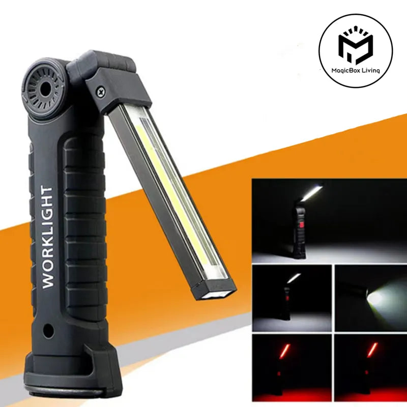 Reflective trail tape-Rechargeable Work Lights LED Work Light Hanging Hook 5 Modes Magnetic USB Rechargeable Flashlight Portable Working Flash Light