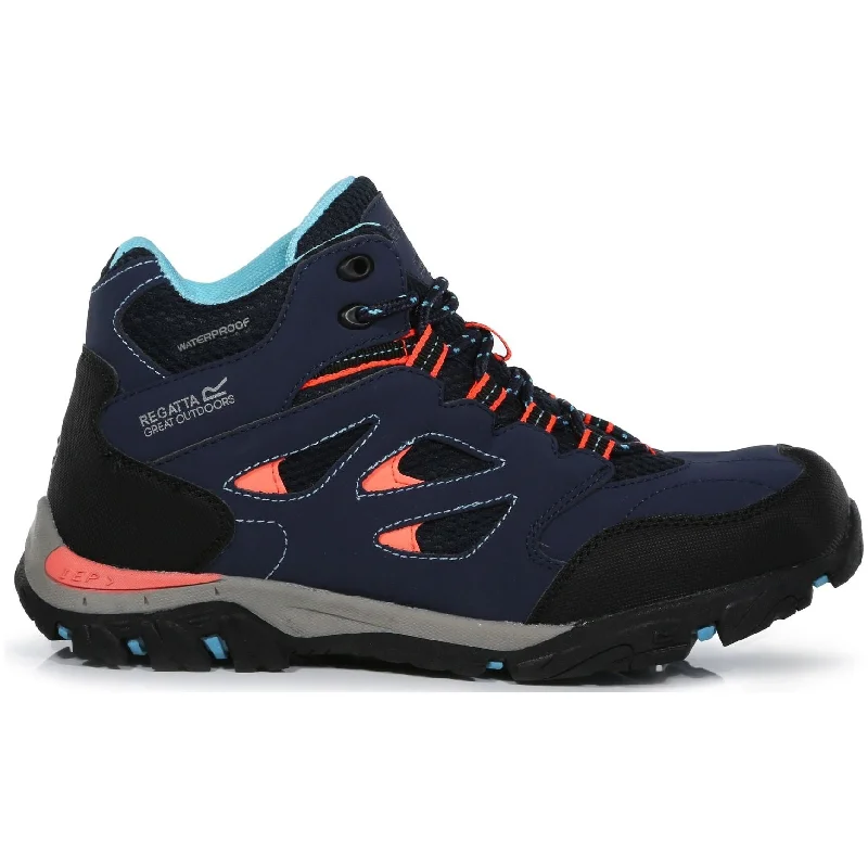 All-weather hiking mat-Regatta Holcombe Mid Waterproof Junior Walking Boots - Navy