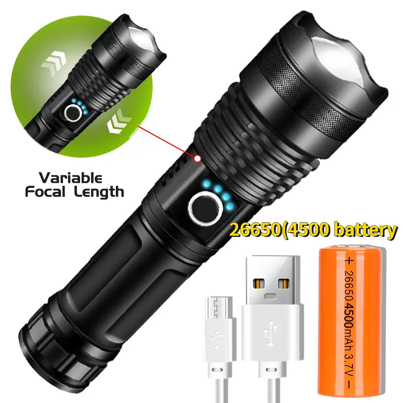 Non-stick camping pot-Drop Shipping Xhp50 FlashLight 5 Modes Usb Zoom Led Torch 26650 Battery Outdoors Light