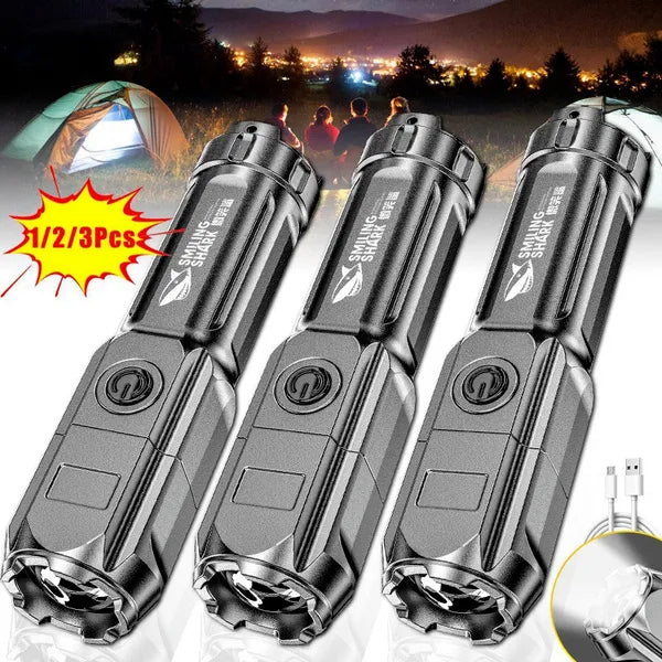 Portable coffee maker camping-Powerful LED Flashlight 100000 Lumen Tactical Flashlights Rechargeable USB 18650 Waterproof Zoom Fishing Hunting LED Flashlight