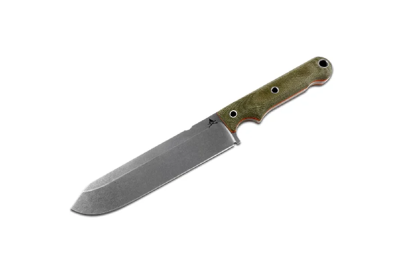 Windproof hiking jacket-White River OD Green Handle White Stainless Steel Fixed Blade Knife - WRFC7