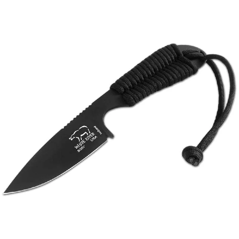 Lightweight hiking hammock-White River Tool Backpacker Black Drab Paracord Handle Black Ionbond Blade Hunting Knife - WRM1-PBI-CBI