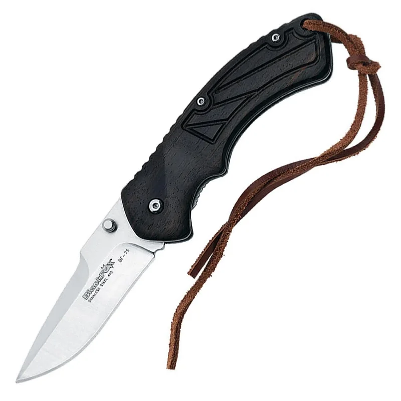 Non-stick hiking pot-Black Fox Defcon 5 Pocket Knife with Partly Wooden Handle - BF-75