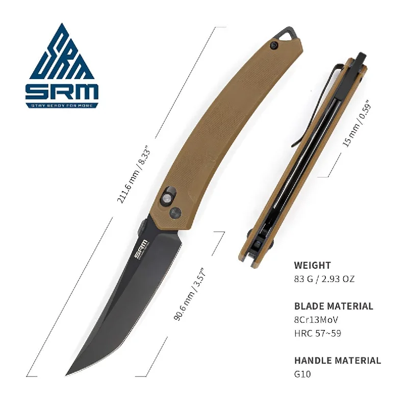 Compact hiking stove-Folding Blade Knife 9211-GW - Brown