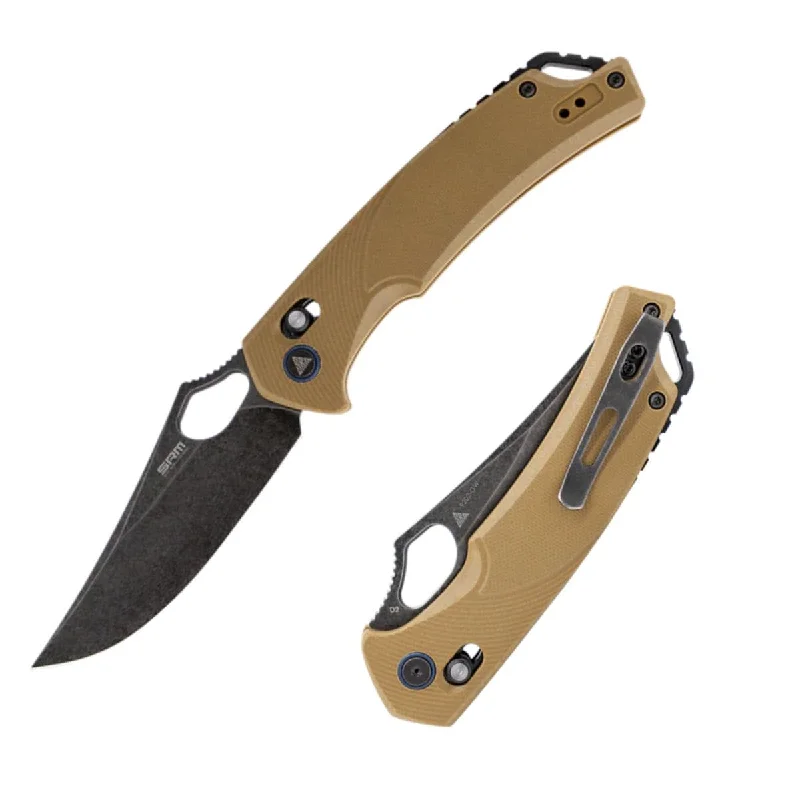 Compact survival kit camping-Folding Pocket Knife 9202-GW - Brown