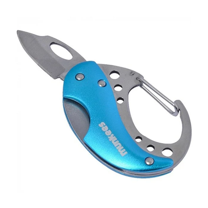 UV-protective hiking hat-Munkees Carabiner Survival Kit Folding Knife 2517 - Pisau Lipat Mini