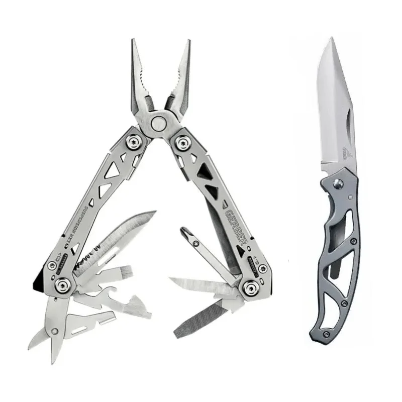 Portable camping grill-Suspension-NXT Multi-Tool + Mini Paraframe GT 4L Pocket Knife - Silver - 31-003869