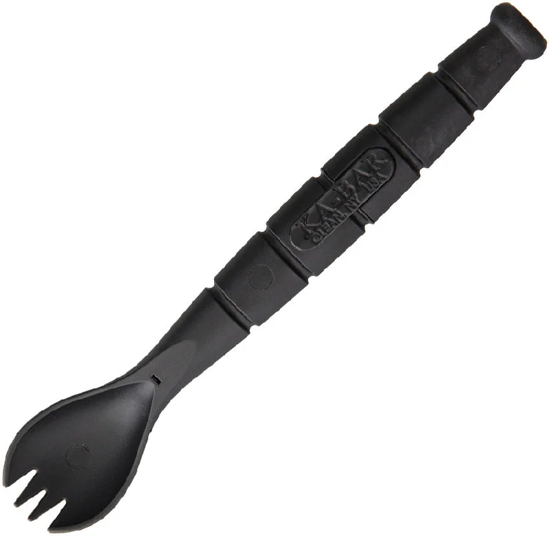 Heavy-duty camping stakes-Ka-Bar Tactical Spork w/ Black Serrated Knife Handle Pocket Eating Tool 9909